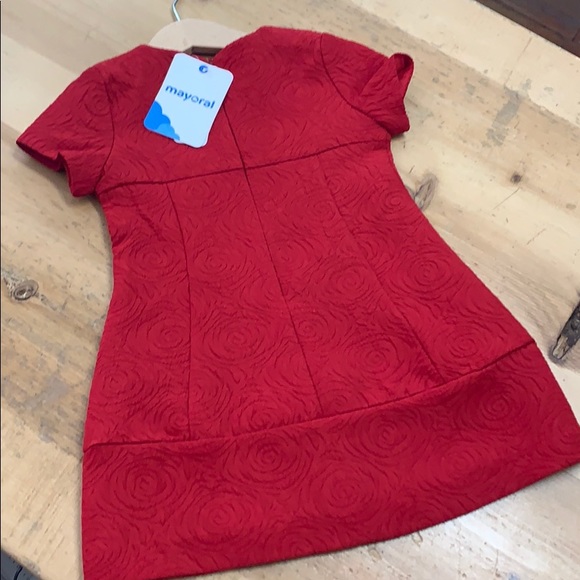 Girl’s red dress. Beautiful fabric! ❤️ - Picture 2 of 7